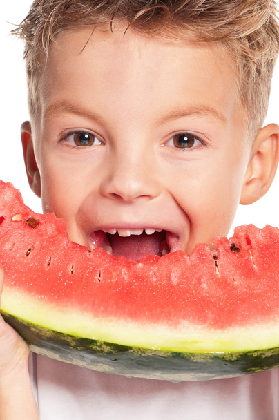 Boy with watermelon - 写真・画像