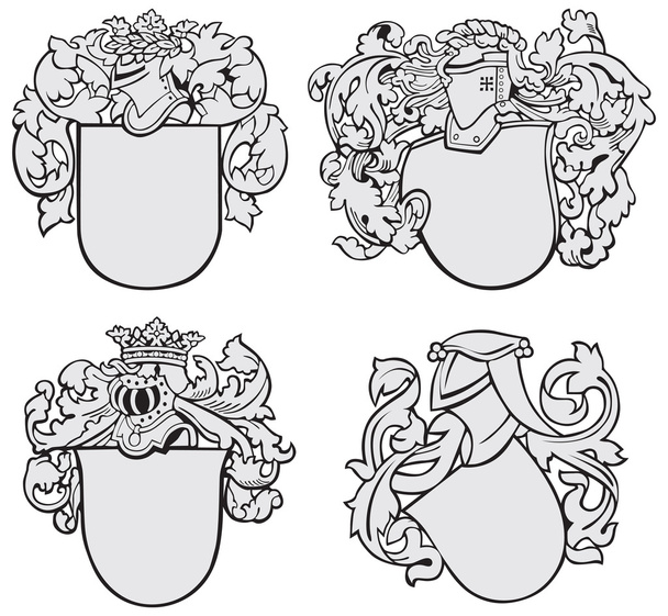 set van aristocratische emblemen no2 - Vector, afbeelding
