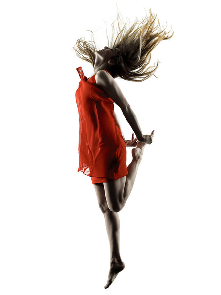 táncoló nő elszigetelt silhouette modern táncos - Fotó, kép
