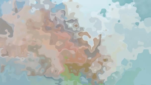 abstrakte animierte gefärbte Hintergrund nahtlose Schleife Video - Aquarell-Fleckeffekt - hellblau, grün, beige und taupe Farbe - Filmmaterial, Video