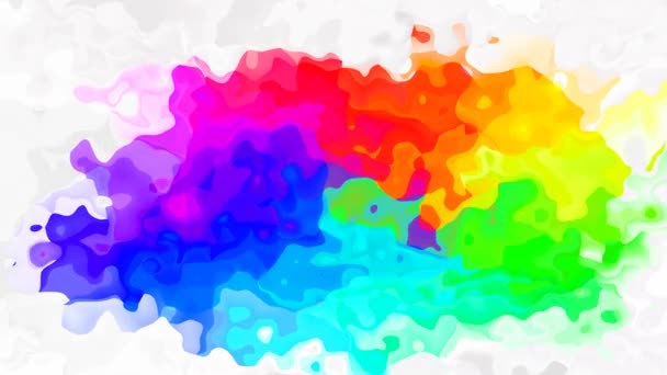 abstrakte animierte gefärbte Hintergrund nahtlose Schleife Video - Aquarell Kleckseffekt - Regenbogen volles Farbspektrum - Filmmaterial, Video