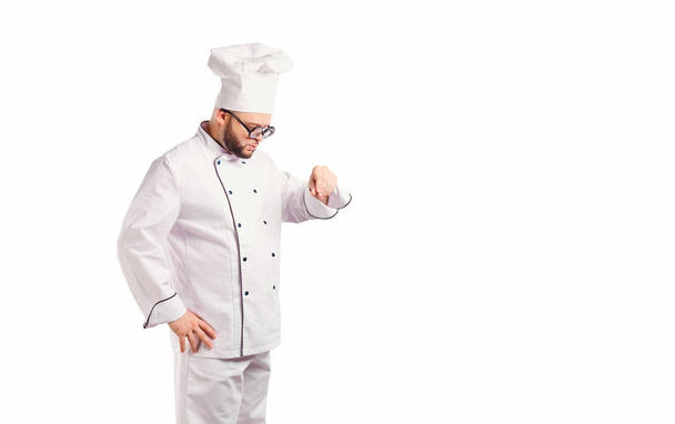 Funny chef with beard cook. - Фото, зображення