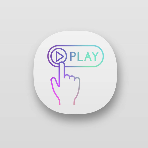 Botón de reproducción clic icono de la aplicación
. - Vector, Imagen