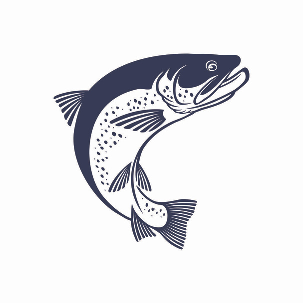 trout  fish on the white background - Vector, Image