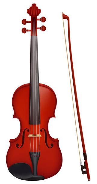 Violin with the fiddlestick - Vector, Image