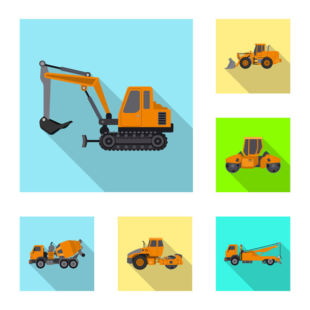 Vector illustration of build and construction symbol. Collection of build and machinery stock symbol for web. - Vector, Image