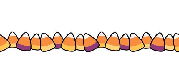Vector Standing Sweet Candy Corn Seamless Border - Vector, Image