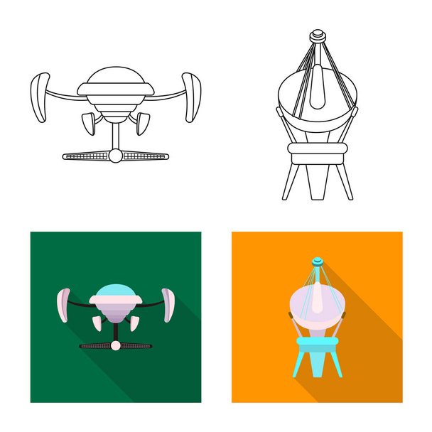 Vector design of mars and space sign. Set of mars and planet stock symbol for web. - ベクター画像