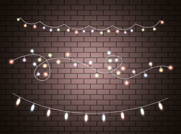 Χριστούγεννα φώτα λαμπτήρας - Διάνυσμα, εικόνα