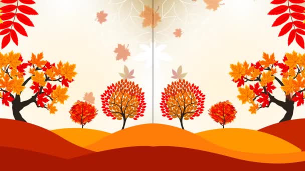 Klesající podzimní listí Video Motion grafika animace pozadí smyčky Hd - Záběry, video