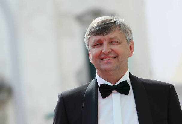  Director Sergei Loznitsa attends 'Process' red carpet during the 75th Venice Film Festival at Sala Casino on September 7, 2018 in Venice, Italy. - Zdjęcie, obraz