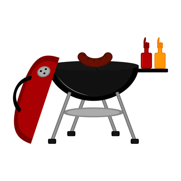 Ikona na białym tle barbecue grill - Wektor, obraz