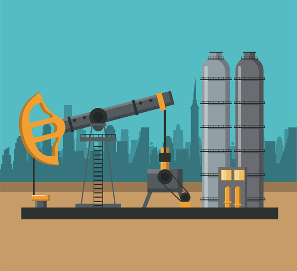 Petroleum industry concept - Vector, Image