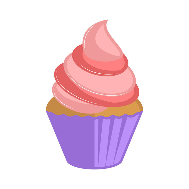Isolated colored cupcake icon - Vecteur, image