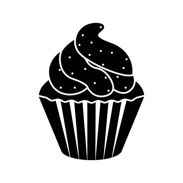 Elszigetelt cupcake silhouette ikon - Vektor, kép