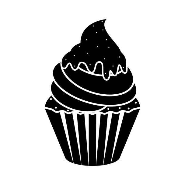 Isolated cupcake silhouette icon - Vecteur, image