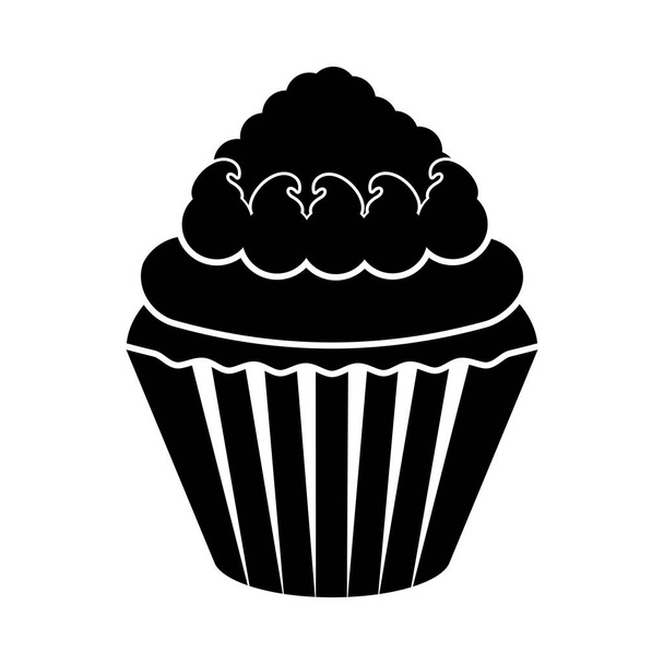 Isolated cupcake silhouette icon - Vektor, obrázek