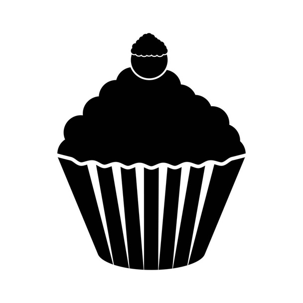 Isolated cupcake silhouette icon - Vector, imagen