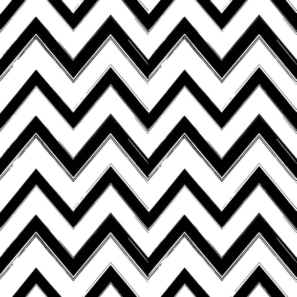 Seamless pattern with abstract ink zigzag lines. Texture for wallpapers, pattern fills, web page backgrounds - Vector, Image