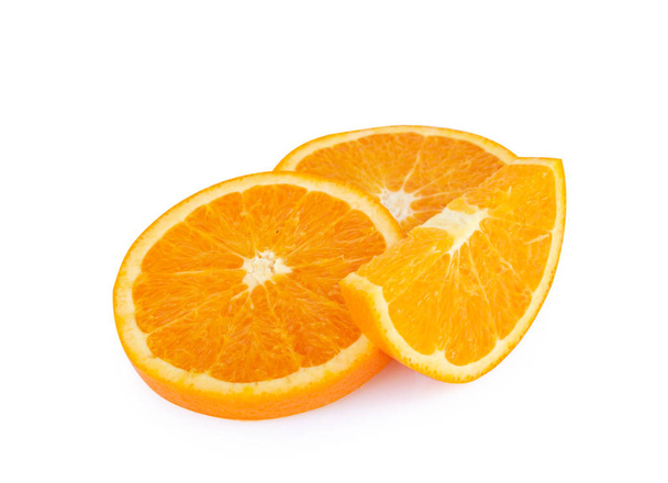 Orange fruit slice isolated on white background,fruit healthy concept - Foto, immagini