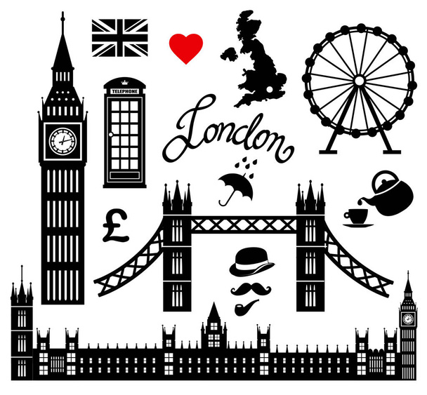 London icon set collection vector - Vector, Image