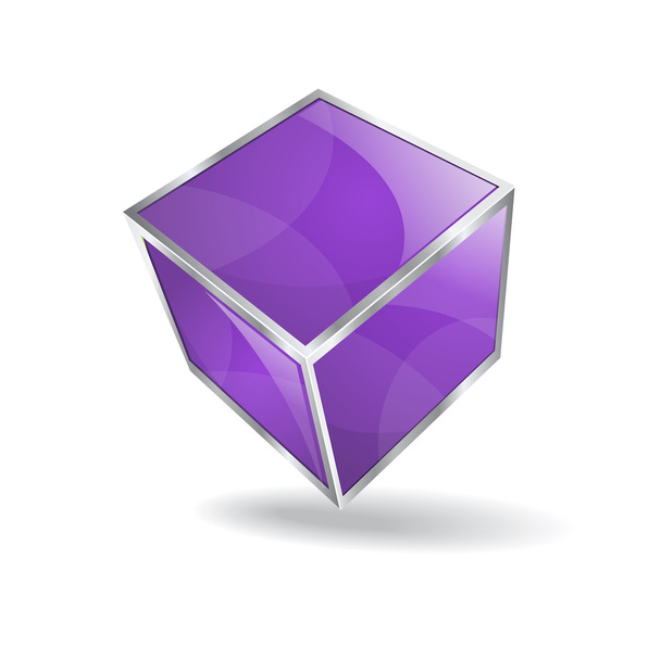 3d Glossy Vector Cube - ベクター画像