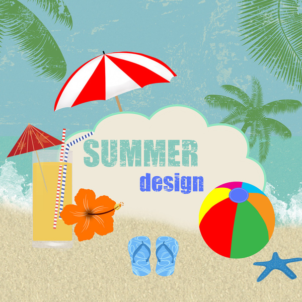 Retro zomer ontwerp affiche - Vector, afbeelding