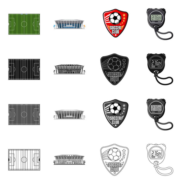 Vector ontwerp van voetbal en versnelling logo. Set van voetbal en toernooi vector pictogram voor voorraad. - Vector, afbeelding
