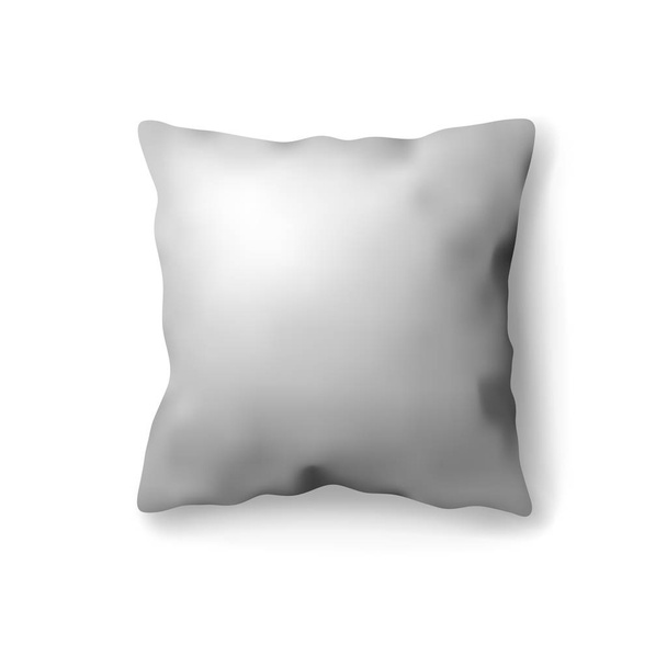 Реалістична подушка білого ліжка прямокутна на білому ізольованому фоні. Векторні ілюстрації. Дизайн векторного макету. Фотореалістичний шаблон. ЕПС10
 - Вектор, зображення
