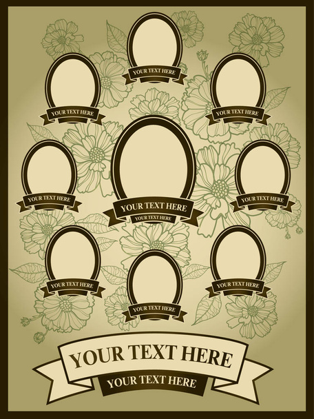Vector illustration of family tree. Genealogy template. - Vector, Image