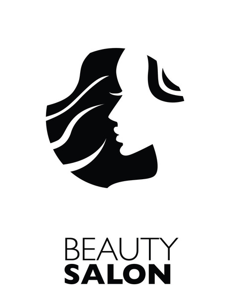  -Güzel saçlı kadın resmi güzellik salonları için bir logo olarak kullanılan / spa - Vektör, Görsel