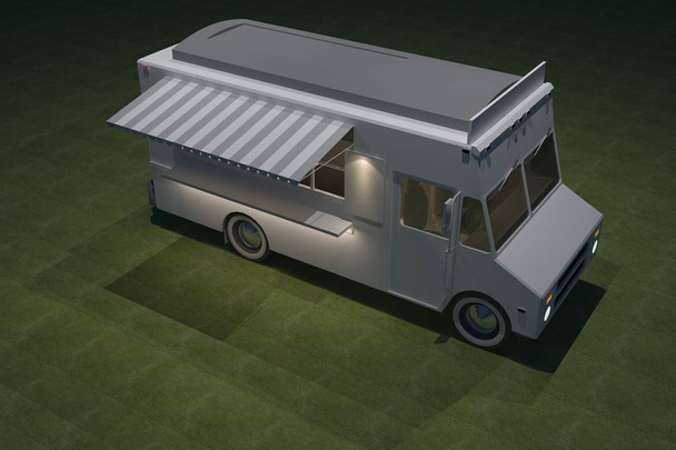 jídlo truck stánek café design, 3d vykreslování obrázku - Fotografie, Obrázek