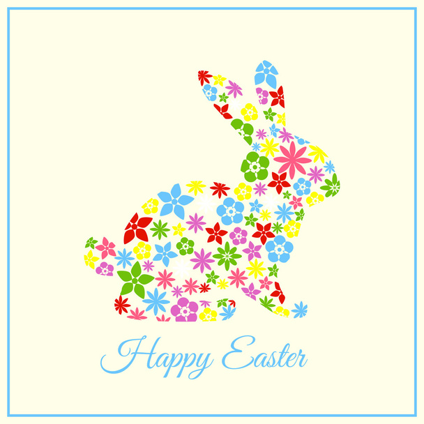 Tarjeta de Pascua feliz - Conejo de Pascua
 - Vector, Imagen