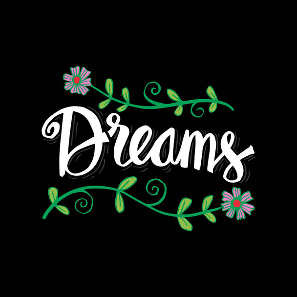 Dreams hand lettering concept. - Φωτογραφία, εικόνα