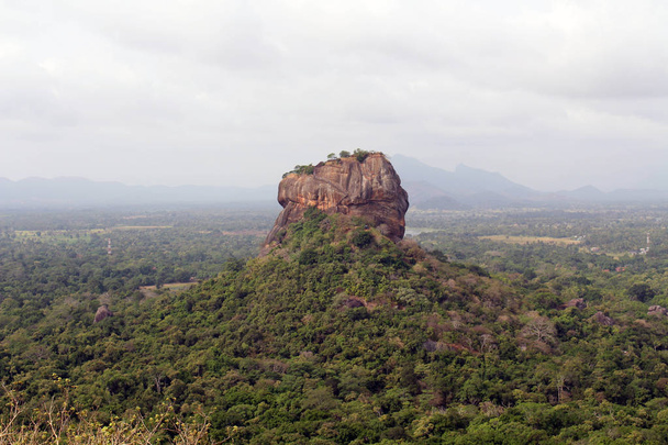 The mighty Sigiriya - The Lion Rock-, as seen from Pidurangala Rock. Taken in Sri Lanka, August 2018. - Фото, зображення