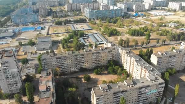Aerial view of Residential multi-storey buildings in the city - Video, Çekim