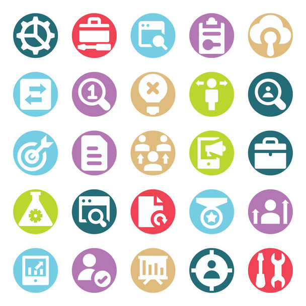 Web, SEO, Tools and Digital Marketing Two Color Glyph Vectors Isolated editable Icons Pack - Vector, Image