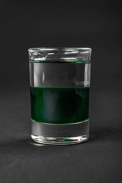 Shot of cocktail isolated black - Zdjęcie, obraz