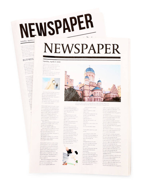 Periódicos sobre fondo blanco
 - Foto, imagen