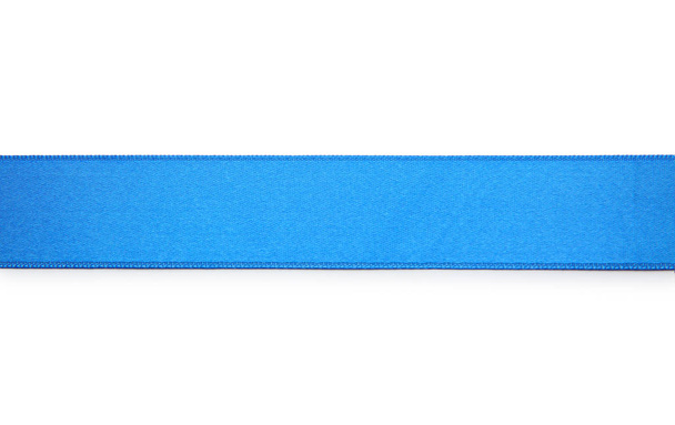 kék szalag fehér háttér - Fotó, kép