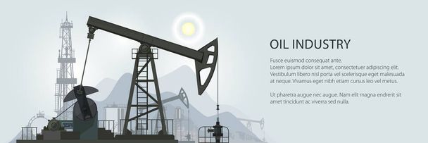 Banner βιομηχανία πετρελαίου - Διάνυσμα, εικόνα