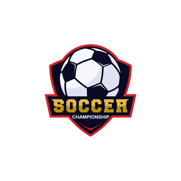 サッカー クラブのサービスタグ、サッカー選手権、サッカー大会。ベクトルのロゴのテンプレート - ベクター画像
