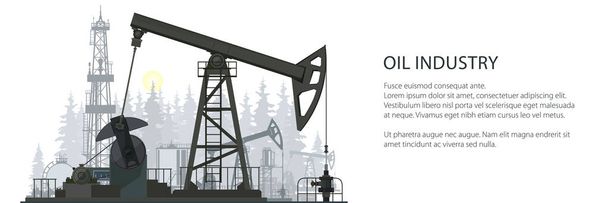 石油業界のバナー - ベクター画像