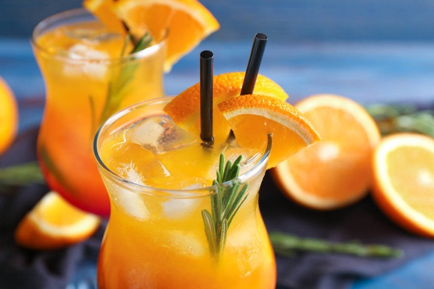 Fresh summer cocktail in glass, closeup - Photo, Image