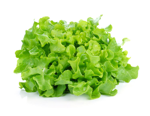 Vihreät lehdet Salaatti Eristetty valkoisella taustalla
 - Valokuva, kuva