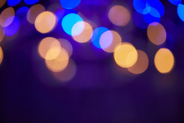 beautiful blue and golden shiny bokeh christmas background - 写真・画像