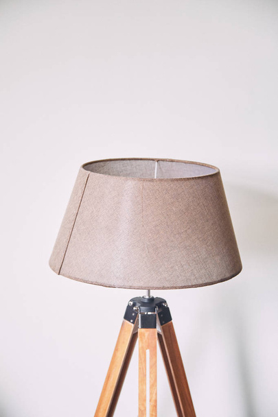 The brown floor Lamp on a white background. Interior detail. - Photo, Image