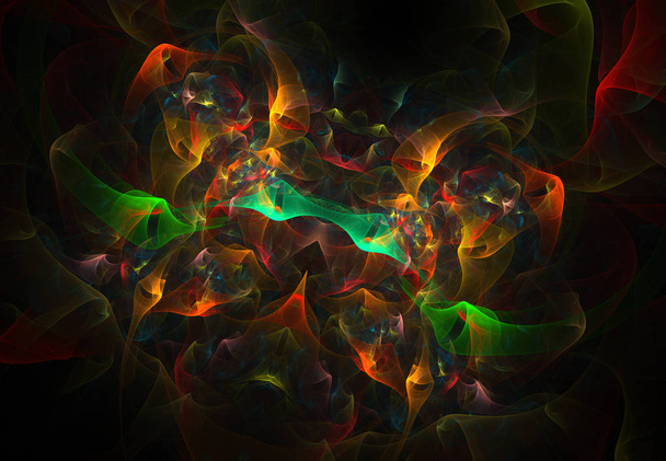 Borboleta fractal colorida. Abstrato sonho. Um computador abstrato gerou um design fractal moderno. Elemento de cor fractal abstrato para seu projeto
. - Foto, Imagem