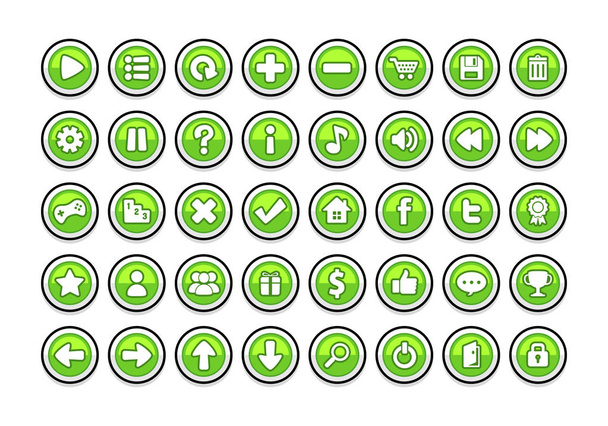 Pack of game button templates design. - Vector, Image
