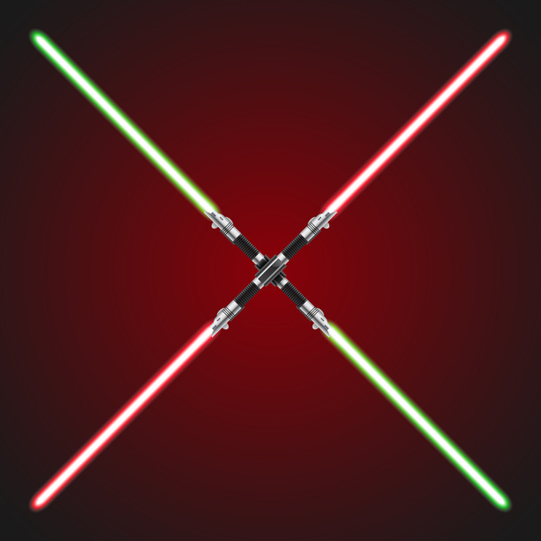 Crossed lightsabers. Vector illustration. - Vector, Image